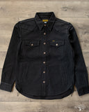 Iron Heart IHSH-362-BLK - 16oz Non-Selvedge Denim CPO Shirt - Superblack (Fades to Grey)