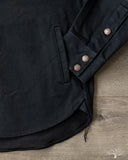 Iron Heart IHSH-362-BLK - 16oz Non-Selvedge Denim CPO Shirt - Superblack (Fades to Grey)