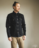 Iron Heart IHSH-362-BLK - 16oz Non-Selvedge Denim CPO Shirt - Superblack (Fades to Grey)