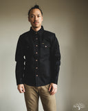 Iron Heart IHSH-362-BLK - 16oz Non-Selvedge Denim CPO Shirt - Superblack (Fades to Grey)