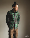 Iron Heart IHSH-405-GRN - Ultra Heavy Flannel Check Western Shirt - Green