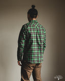 Iron Heart IHSH-405-GRN - Ultra Heavy Flannel Check Western Shirt - Green
