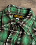 Iron Heart IHSH-405-GRN - Ultra Heavy Flannel Check Western Shirt - Green