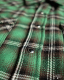 Iron Heart IHSH-405-GRN - Ultra Heavy Flannel Check Western Shirt - Green