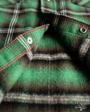 Iron Heart IHSH-405-GRN - Ultra Heavy Flannel Check Western Shirt - Green