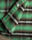 Iron Heart IHSH-405-GRN - Ultra Heavy Flannel Check Western Shirt - Green