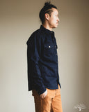 Iron Heart IHSH-409-IB - 19oz Selvedge Denim CPO Shirt - Indigo/Black