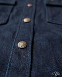 Iron Heart IHSH-409-IB - 19oz Selvedge Denim CPO Shirt - Indigo/Black