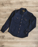 Iron Heart IHSH-409-IB - 19oz Selvedge Denim CPO Shirt - Indigo/Black