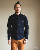 Iron Heart IHSH-409-IB - 19oz Selvedge Denim CPO Shirt - Indigo/Black