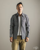 Iron Heart IHSH-421-IND - 12oz Hickory Stripe CPO Shirt - Indigo