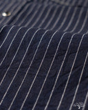 Iron Heart IHSH-424-IND - 8.5oz Herringbone Stripe Western Shirt - Indigo