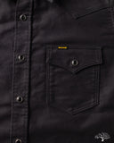 Iron Heart IHSH-426-BLK - 12oz Military Moleskin Western Shirt - Black