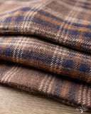 Iron Heart IHSH-430-BRN - Slubby Heavy Flannel Check Work Overshirt - Brown