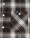 Iron Heart IHSH-441-BLK - 9oz Selvedge Flannel Check Work Shirt - Black
