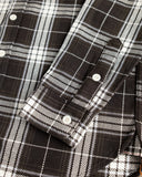 Iron Heart IHSH-441-BLK - 9oz Selvedge Flannel Check Work Shirt - Black