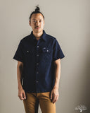 Iron Heart IHSH-445-IND - 10oz Dobby Cloth Short Sleeve Mechanic Shirt - Indigo