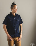 Iron Heart IHSH-445-IND - 10oz Dobby Cloth Short Sleeve Mechanic Shirt - Indigo