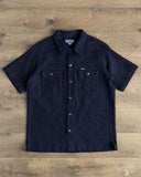 Iron Heart IHSH-445-IND - 10oz Dobby Cloth Short Sleeve Mechanic Shirt - Indigo