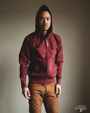 Iron Heart IHSW-10-BUR - Ultra Heavyweight Loopwheel Zip Up Hoody - Burgundy