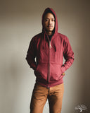 Iron Heart IHSW-10-BUR - Ultra Heavyweight Loopwheel Zip Up Hoody - Burgundy