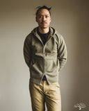 Iron Heart IHSW-10-OLV - Ultra Heavyweight Loopwheel Zip Up Hoody - Olive