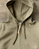 Iron Heart IHSW-10-OLV - Ultra Heavyweight Loopwheel Zip Up Hoody - Olive
