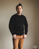 Iron Heart IHSW-69L-BLK - 14oz Ultra Heavyweight Loopwheel Cotton Crew Neck Sweat - Black