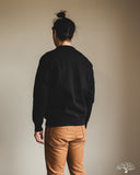 Iron Heart IHSW-69L-BLK - 14oz Ultra Heavyweight Loopwheel Cotton Crew Neck Sweat - Black