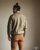 Iron Heart IHSW-69L-OLV - 14oz Ultra Heavyweight Loopwheel Cotton Crew Neck Sweat - Olive