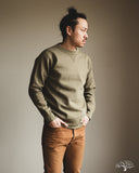 Iron Heart IHSW-69L-OLV - 14oz Ultra Heavyweight Loopwheel Cotton Crew Neck Sweat - Olive