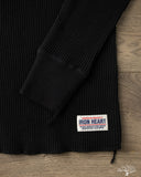 Iron Heart IHTL-1213-BLK - Waffle Knit Long Sleeve Thermal Henley - Black