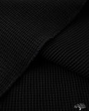 Iron Heart IHTL-1213-BLK - Waffle Knit Long Sleeve Thermal Henley - Black