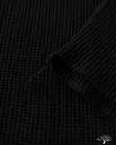 Iron Heart IHTL-1213-BLK - Waffle Knit Long Sleeve Thermal Henley - Black