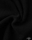 Iron Heart IHTL-1213-BLK - Waffle Knit Long Sleeve Thermal Henley - Black