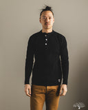 Iron Heart IHTL-1213-BLK - Waffle Knit Long Sleeve Thermal Henley - Black