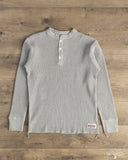 Iron Heart IHTL-1213-GRY - Waffle Knit Long Sleeve Thermal Henley - Grey