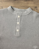 Iron Heart IHTL-1213-GRY - Waffle Knit Long Sleeve Thermal Henley - Grey