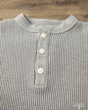 Iron Heart IHTL-1213-GRY - Waffle Knit Long Sleeve Thermal Henley - Grey