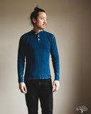 Iron Heart IHTL-1213-IND - Waffle Knit Long Sleeve Thermal Henley - Indigo