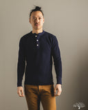 Iron Heart IHTL-1213-NAV - Waffle Knit Long Sleeve Thermal Henley - Navy