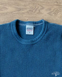 Iron Heart IHTL-1301-IND - Waffle Knit Long Sleeve Crew Neck Thermal - Indigo