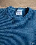 Iron Heart IHTL-1301-IND - Waffle Knit Long Sleeve Crew Neck Thermal - Indigo