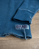 Iron Heart IHTL-1301-IND - Waffle Knit Long Sleeve Crew Neck Thermal - Indigo