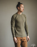 Iron Heart Heavy Waffle Long Sleeve Crew Neck Thermal - Olive