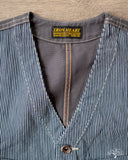 Iron Heart IHV-47-IND - 10.5oz Narrow Stripe Hickory Work Vest - Indigo