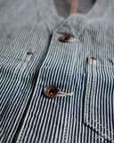 Iron Heart IHV-47-IND - 10.5oz Narrow Stripe Hickory Work Vest - Indigo