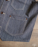 Iron Heart IHV-47-IND - 10.5oz Narrow Stripe Hickory Work Vest - Indigo