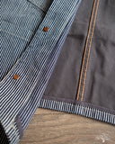 Iron Heart IHV-47-IND - 10.5oz Narrow Stripe Hickory Work Vest - Indigo