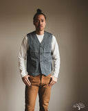Iron Heart IHV-47-IND - 10.5oz Narrow Stripe Hickory Work Vest - Indigo